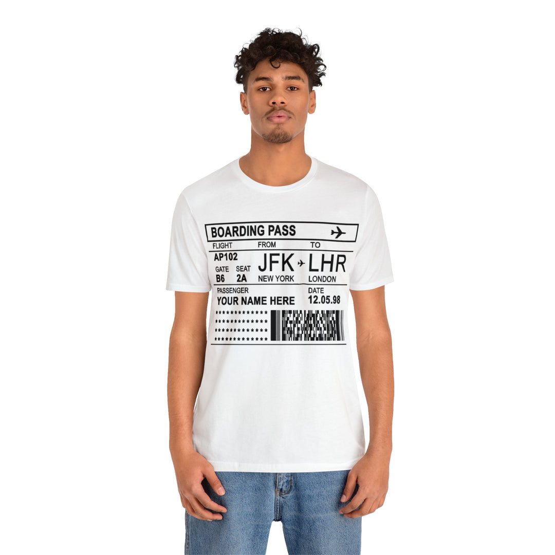 Unisex Customizable Boarding Pass T shirt